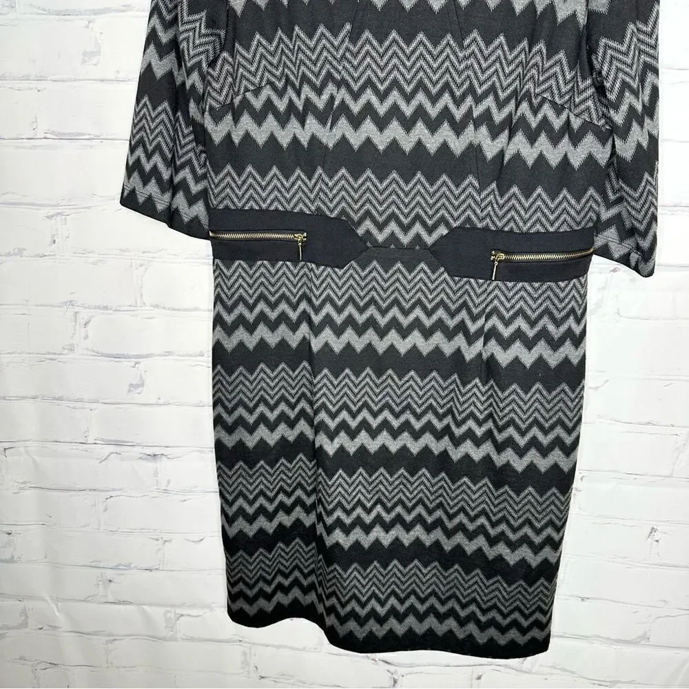 Emma &‎ Michele size 12 gray and black dress